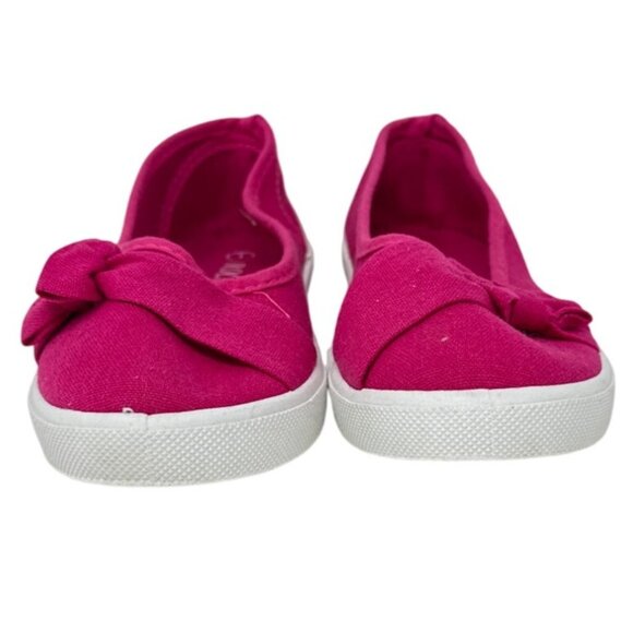 Rockland Girls Pink Canvas Slip-On Flats With Bow - Picture 5 of 6